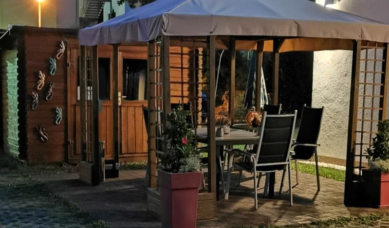 Garden pavilion at the apartment house